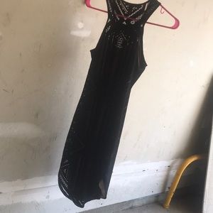 Black/Tan bodycon dress- small-Great 4 any season!